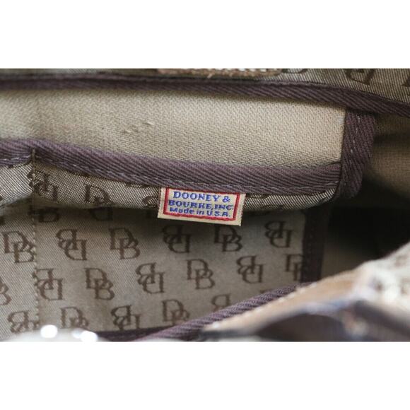 Dooney Bourke Bag Tassel Signature Monogram Brown Tote Vintage Zipper USA - Picture 6 of 14